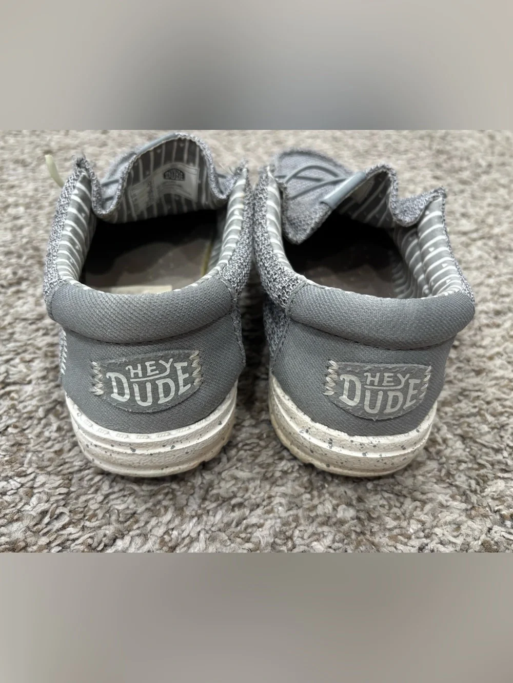 Hey Dude Kid’s size 3 Lightweight Grey Knit Casual Shoes